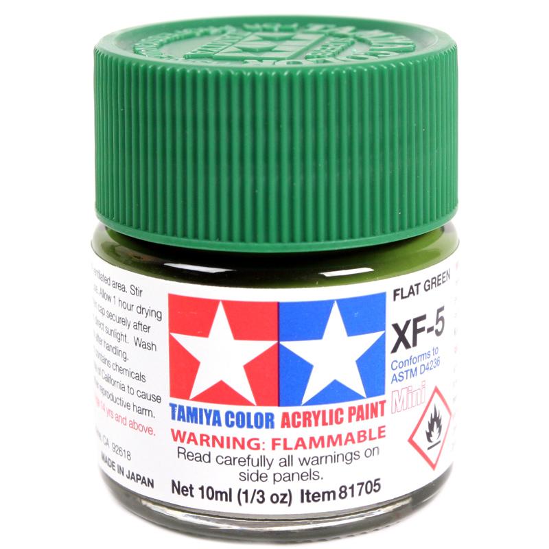 Tamiya XF Acrylic Paint 10ml - FLAT GREEN XF-5 81705