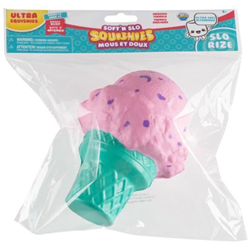 Soft 'n' Slow Squishies Ultra Sweet Shop PINK ICE CREAM, BLUE CONE 54410