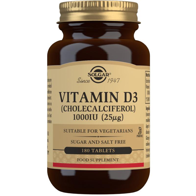 Solgar Vitamin D3 Cholecalciferol 1000iu 180 Tablets SOLE3311