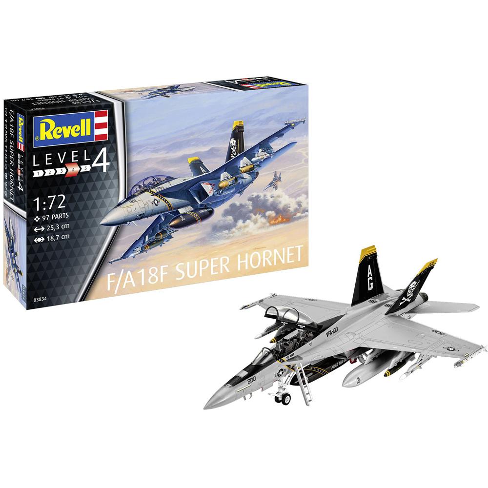Revell F/A18F Super Hornet Aircraft Model Kit 03834 Scale 1/72 03834