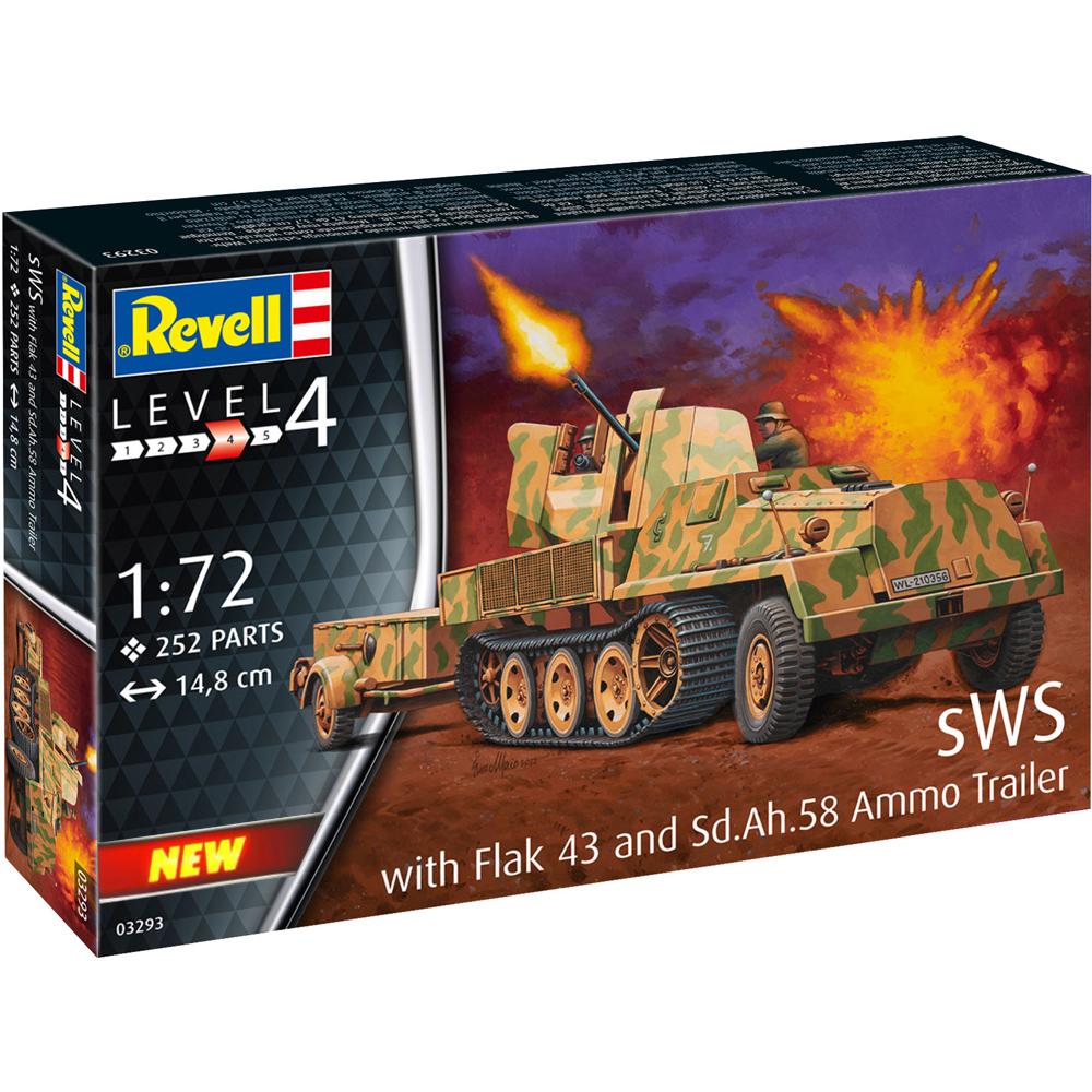 Revell sWS with Flak 43 and Sd Ah 58 Ammo Trailer Military Model Kit Scale 1:72 03293