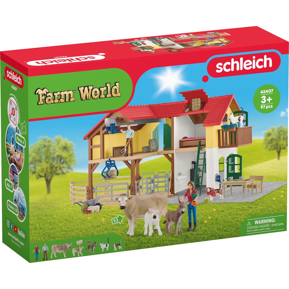 Schleich Farm World Large Farm House Playset with Animal Figures and Accessories SC42407