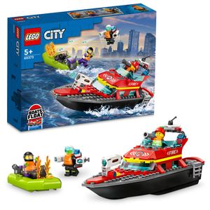 View 3 LEGO City Fire Rescue Boat Building Set Toy 144 Piece for Ages 5+ 60373