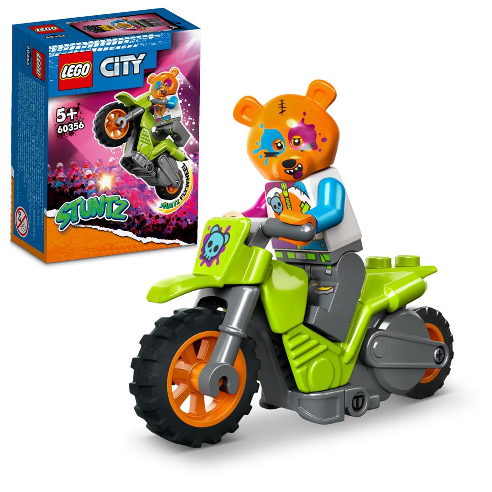View 3 LEGO City Stuntz Bear Stunt Bike Building Toy 10 Piece with Figure for Ages 5+ 60356