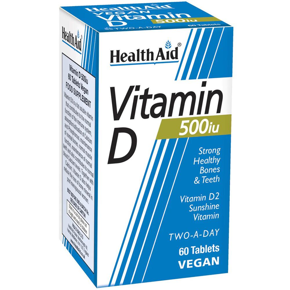HealthAid Vegan Vitamin D 500iu - 60 TABLETS H801220