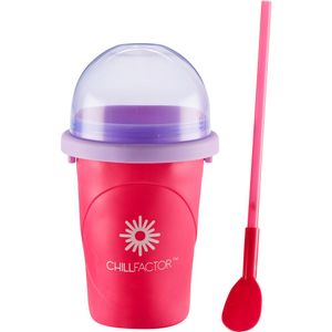 View 2 Chillfactor Slushy Maker Cup with Reusable Straw BERRY BURST PINK 07953