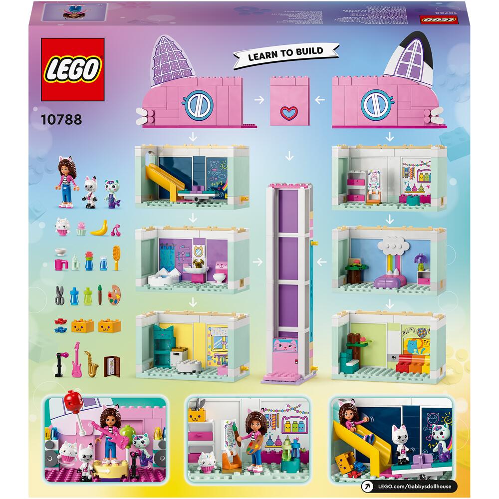 View 3 LEGO Gabby's Dollhouse 498 Piece Building Set 10788 10788