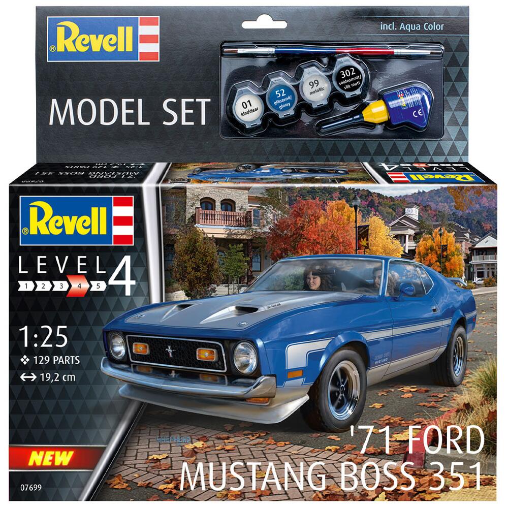 Revell Ford Mustang Boss 351 Road Car Model Kit SET 67699 Scale 1/25