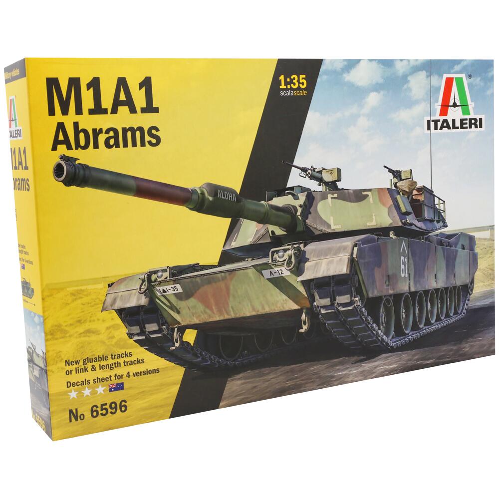 Italeri M1A1 Abrams Tank U.S. Military Model Kit Scale 1:35 6596