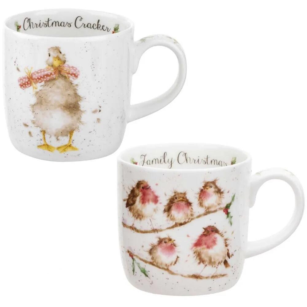 View 3 Wrendale Christmas Ceramic Mugs Gift Set  Set of 4 by Royal Worcester MMX3969-XG