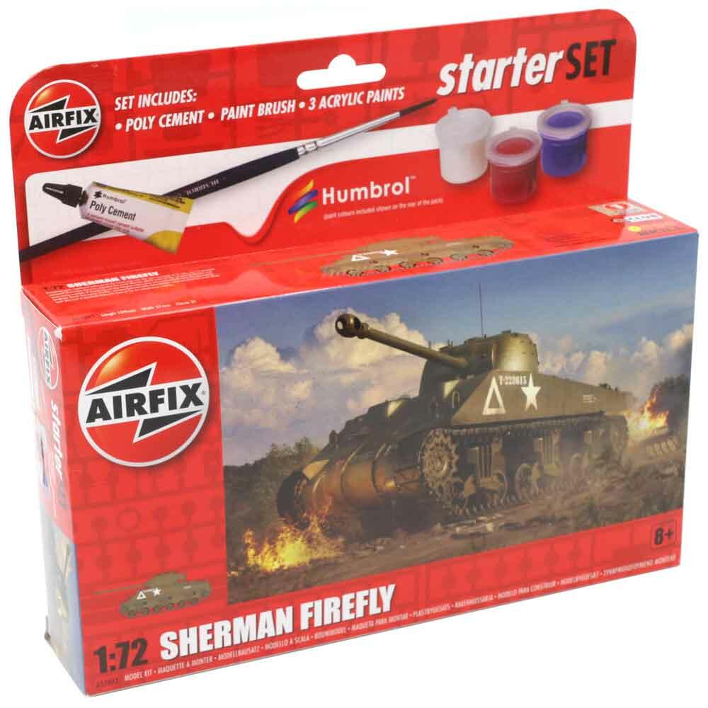 Airfix Sherman Firefly Tank Model Kit Starter Set Scale 1:72 A55003
