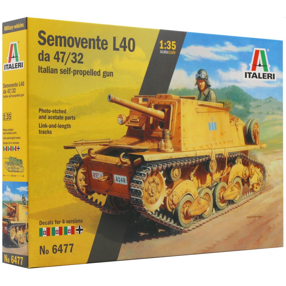 Italeri Semovente L40 da 47/32 Self-Propelled Gun Military Model Kit 1/35 6477