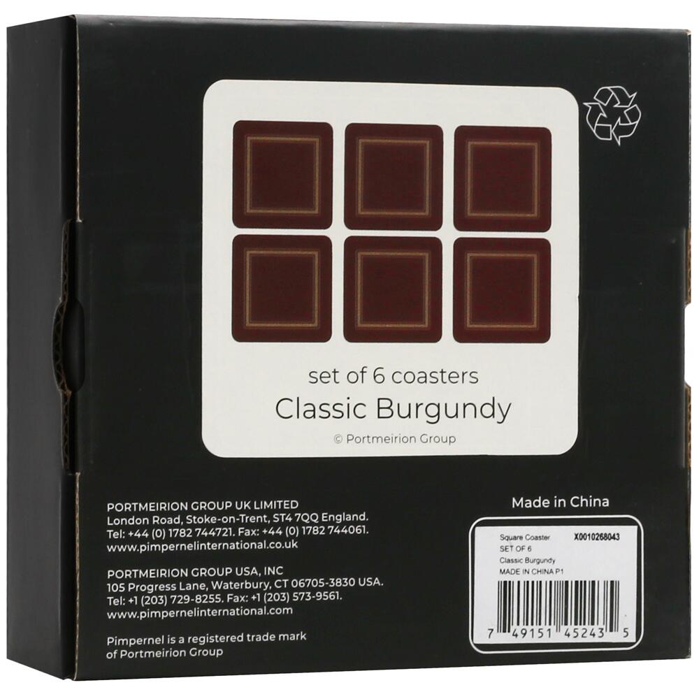 View 3 Pimpernel Burgundy Classic COASTERS Set of 6 X0010268043