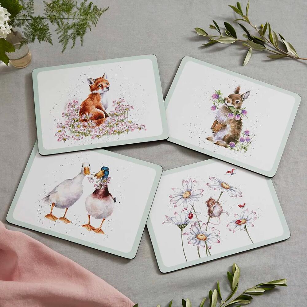 Wrendale Designs Wildflowers Placemats Set of 4 Cork Backed from Pimpernel