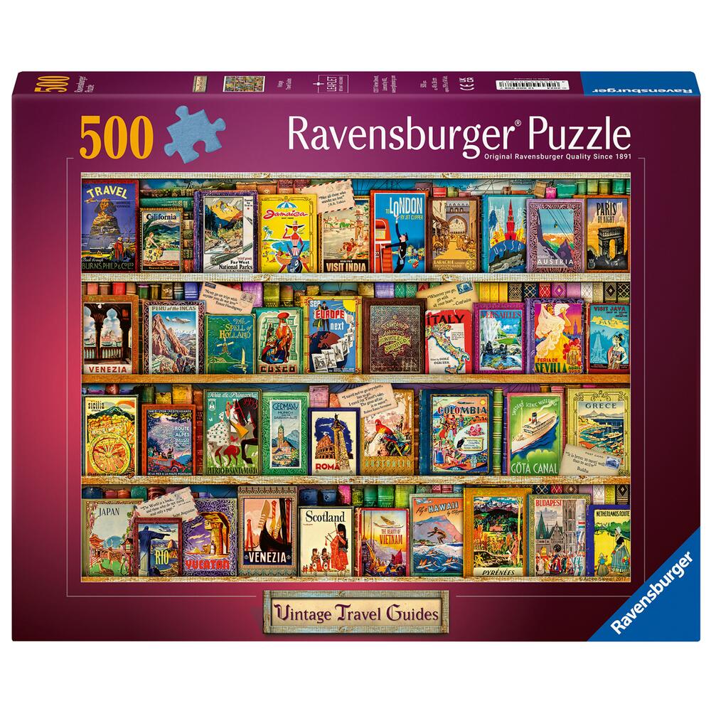Ravensburger Vintage Travel Guides 500 Piece Jigsaw Puzzle 12000508