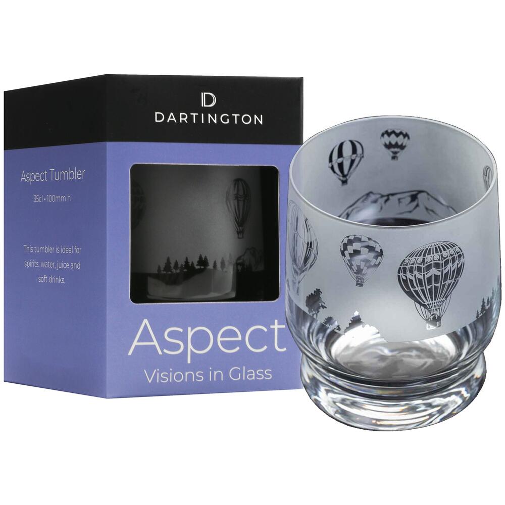 Dartington Aspect Tumbler Glass Hot Air Balloons Design TU3407/5/BALLOONS