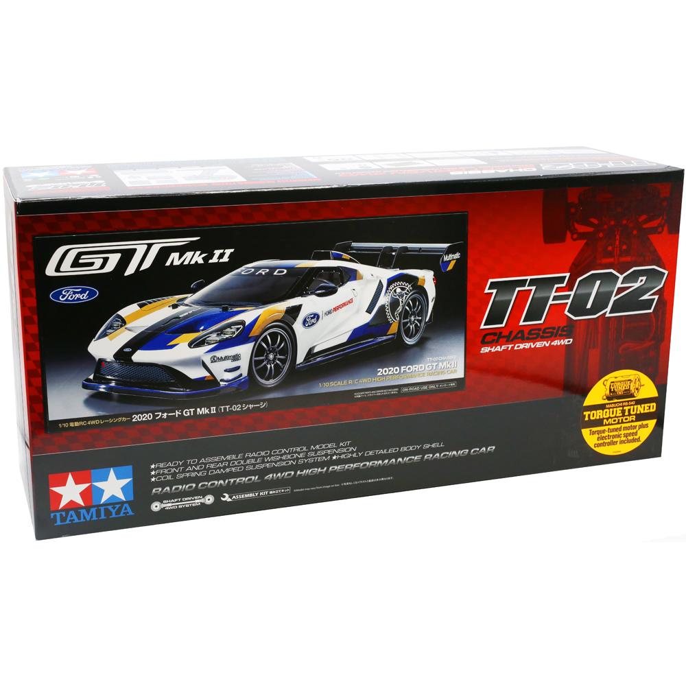 Tamiya 2020 Ford GT Mk II (TT-02 Chassis) RC Racing Car Model Kit ...