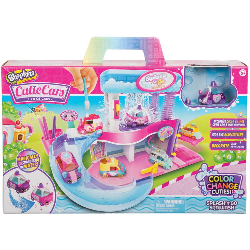 Shopkins Cutie Cars Splash Go Spa Wash Playset with Colour Change Cutie Car