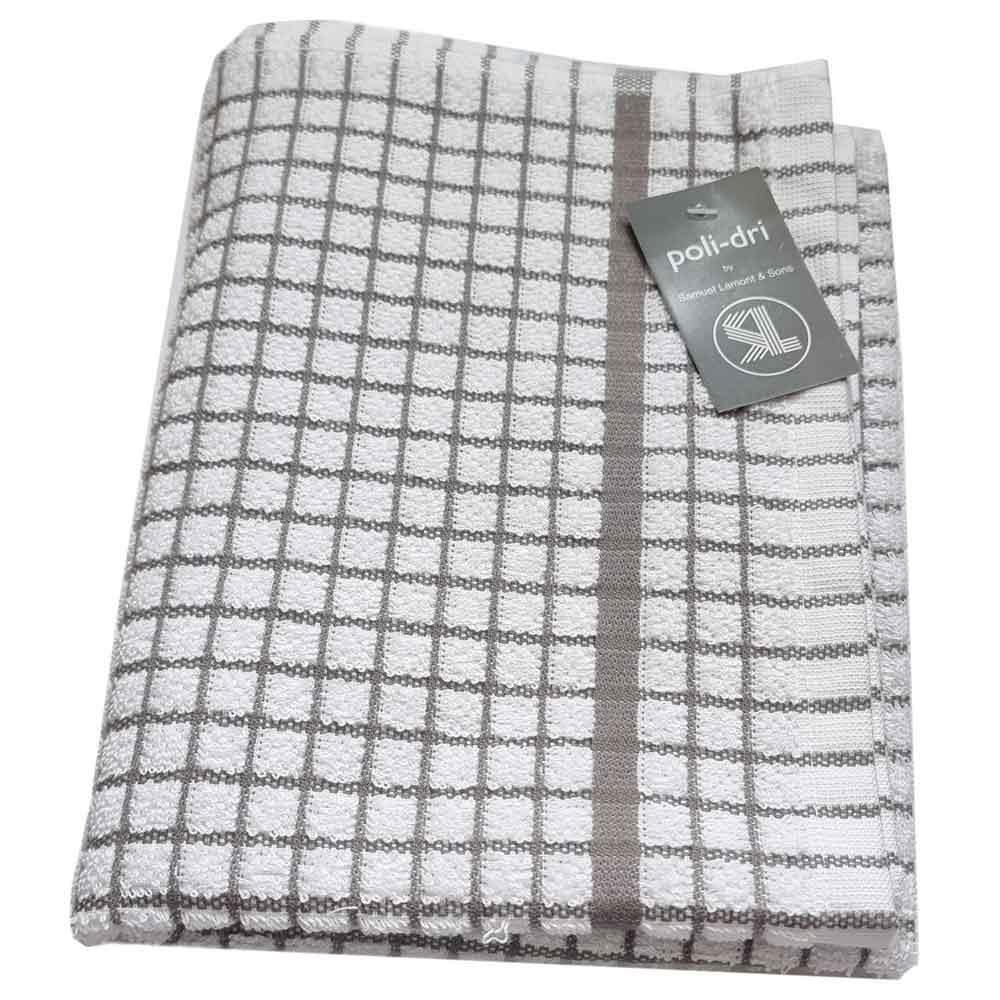 Samuel Lamont Poli-Dri Charcoal Grey Cotton Tea Towel 706C-12GRY