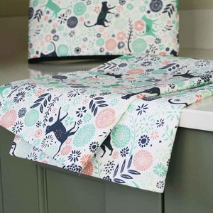 View 3 Samuel Lamont Vicky Yorke Designs Kitchen Cats Cotton Tea Towel 561C