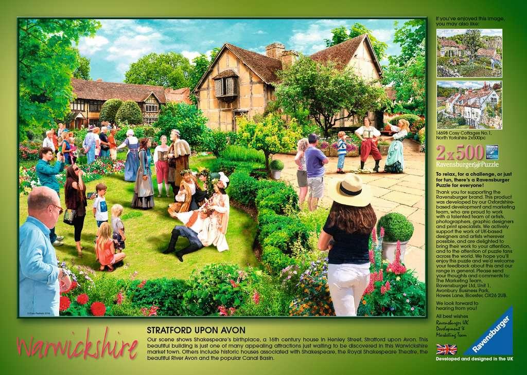 View 4 Ravensburger Picturesque Landscapes No.5 Warwickshire Set of Two 500 Piece Jigsaw Puzzles 14064