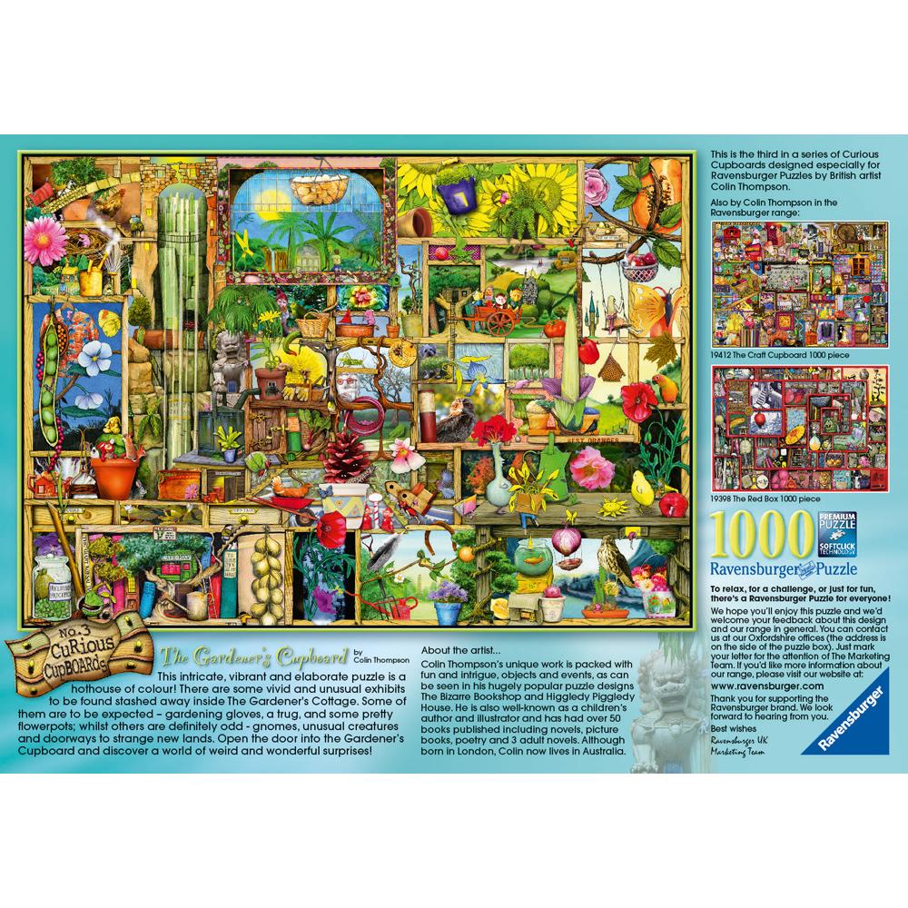 View 3 Ravensburger The Curious Cupboard No.3 The Gardener's Cupboard 1000 Piece Jigsaw Puzzle 19498