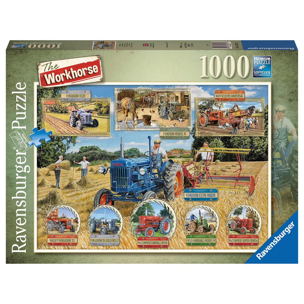Ravensburger The Workhorse Tractors Jigsaw Puzzle 1000 Piece Farm Life Ages 12+ 17301