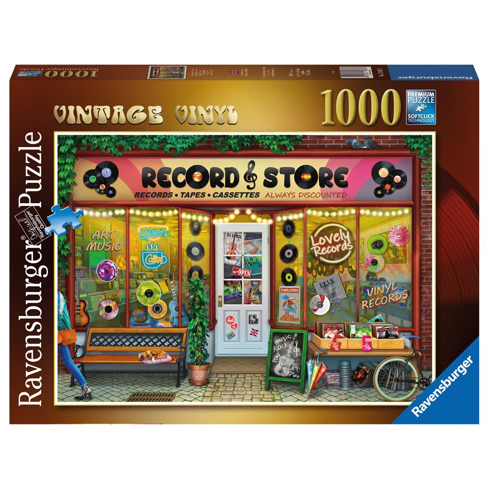 Ravensburger Vintage Vinyl Record Shop Jigsaw Puzzle 1000 Piece 70 x 50cm 17307