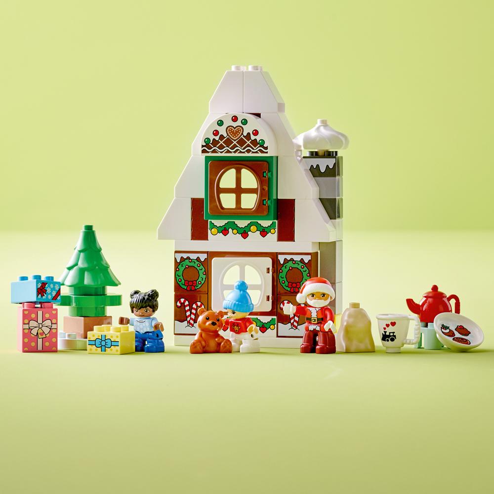 View 5 LEGO Duplo Santa's Gingerbread House Festive Building Toy for Ages 2+ 10976