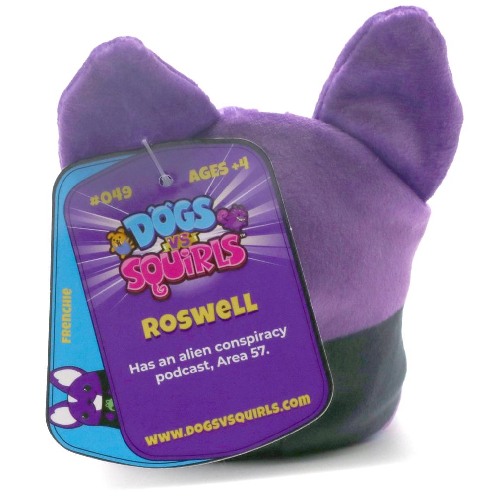 View 4 Dogs vs Squirls Bean Plush Toy 10cm Tall for Ages 4+ ROSWELL FRENCHIE #49 V2000-ROSWELL