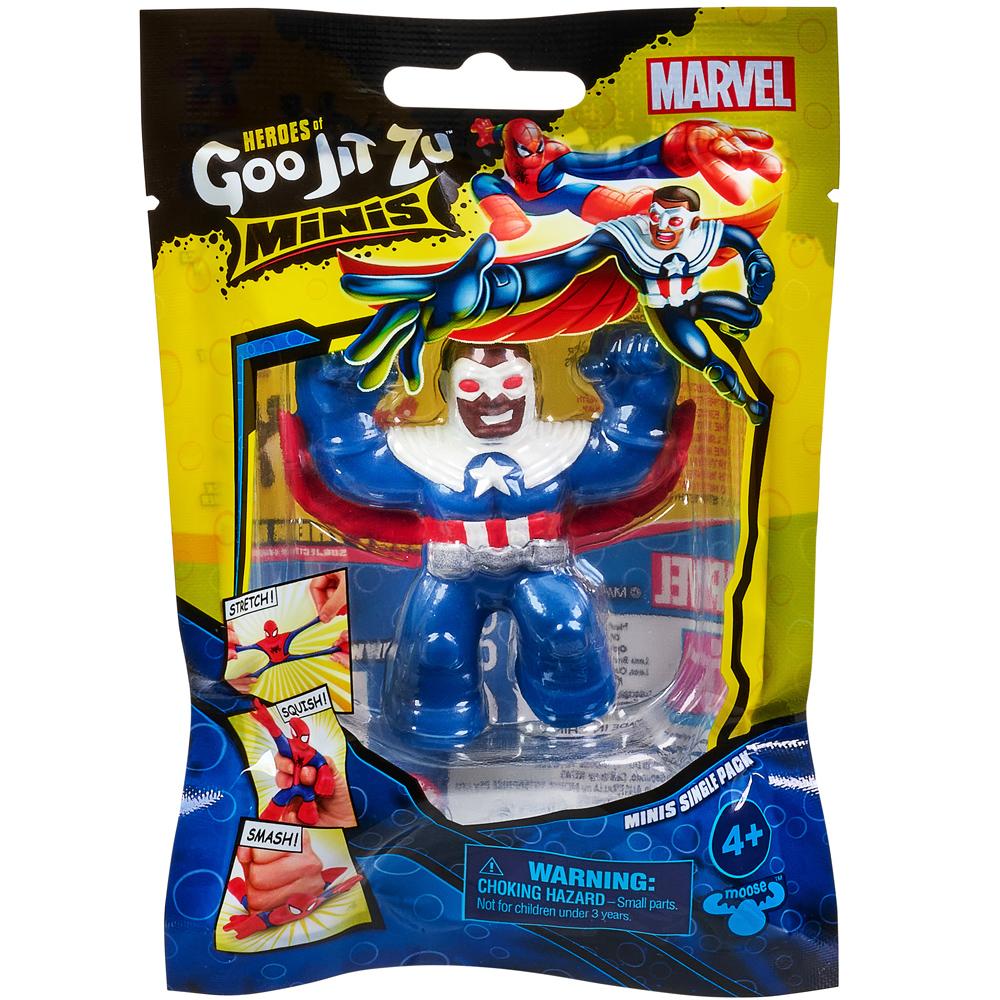 Heroes of Goo Jit Zu Marvel Minis Single Figure Pack Captain America Sam Wilson 41380-AMERICA