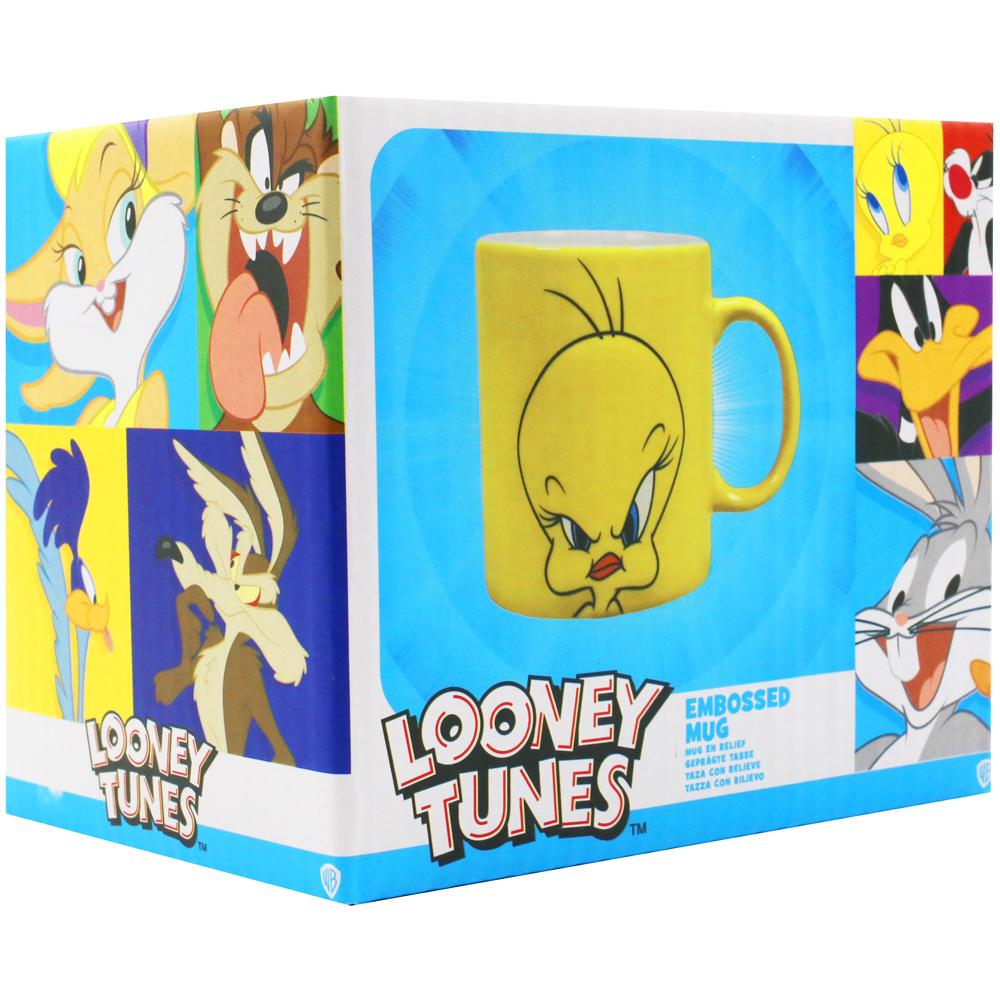 View 3 Looney Tunes Tweety Canary Embossed Ceramic 400ml Mug MUGBLT04
