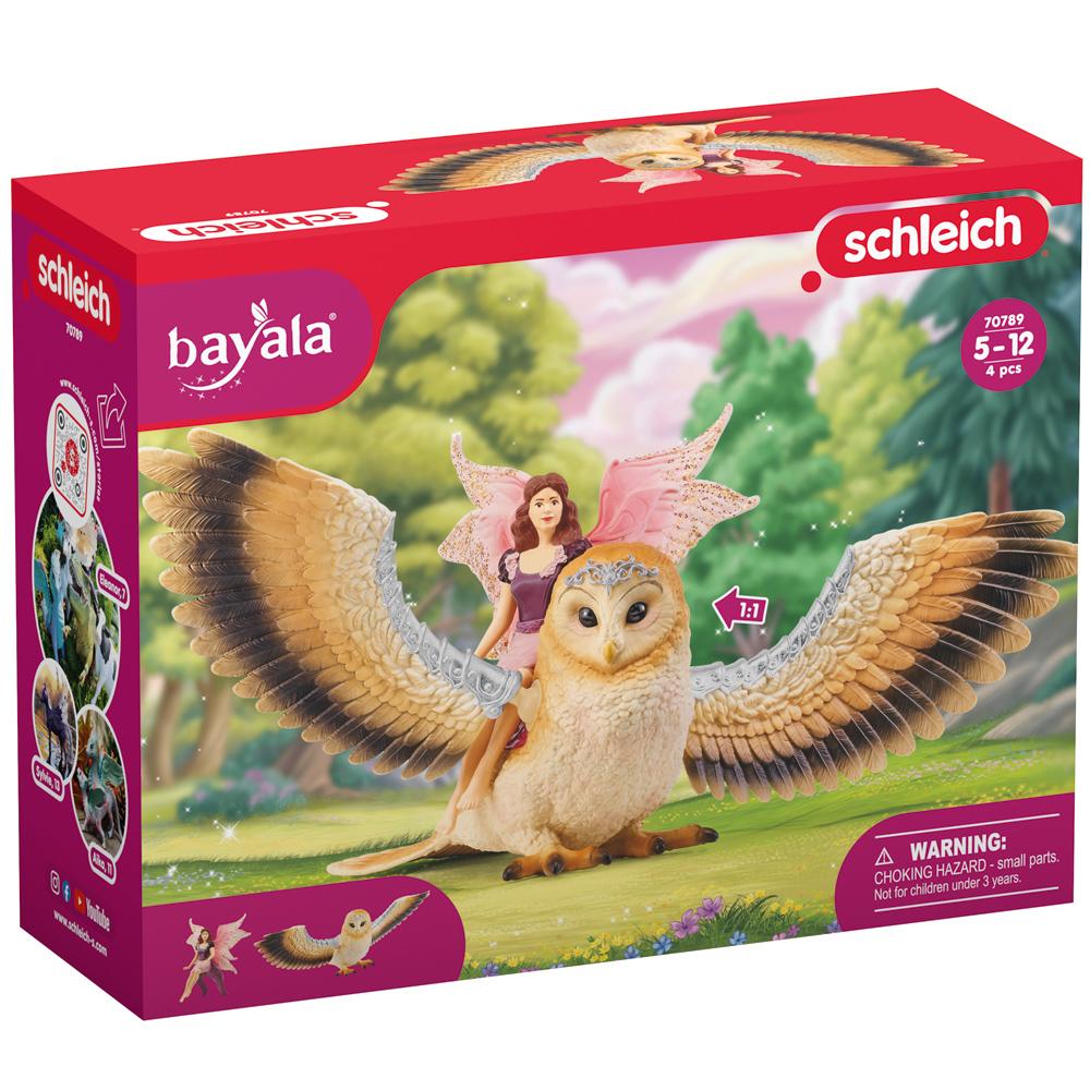 Schleich Bayala Fairy In Flight on Glam Owl Figure Set for Ages 5-12 70789
