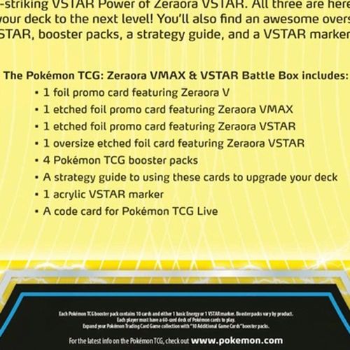 Pokémon Trading Card Game ZERAORA VMAX and VSTAR Battle Box with 4