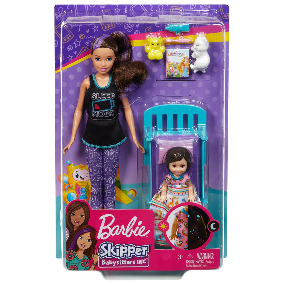 Barbie Skipper Babysitters Inc Doll BEDTIME SET with SLEEP MODE TANK TOP BARBIE GHV88