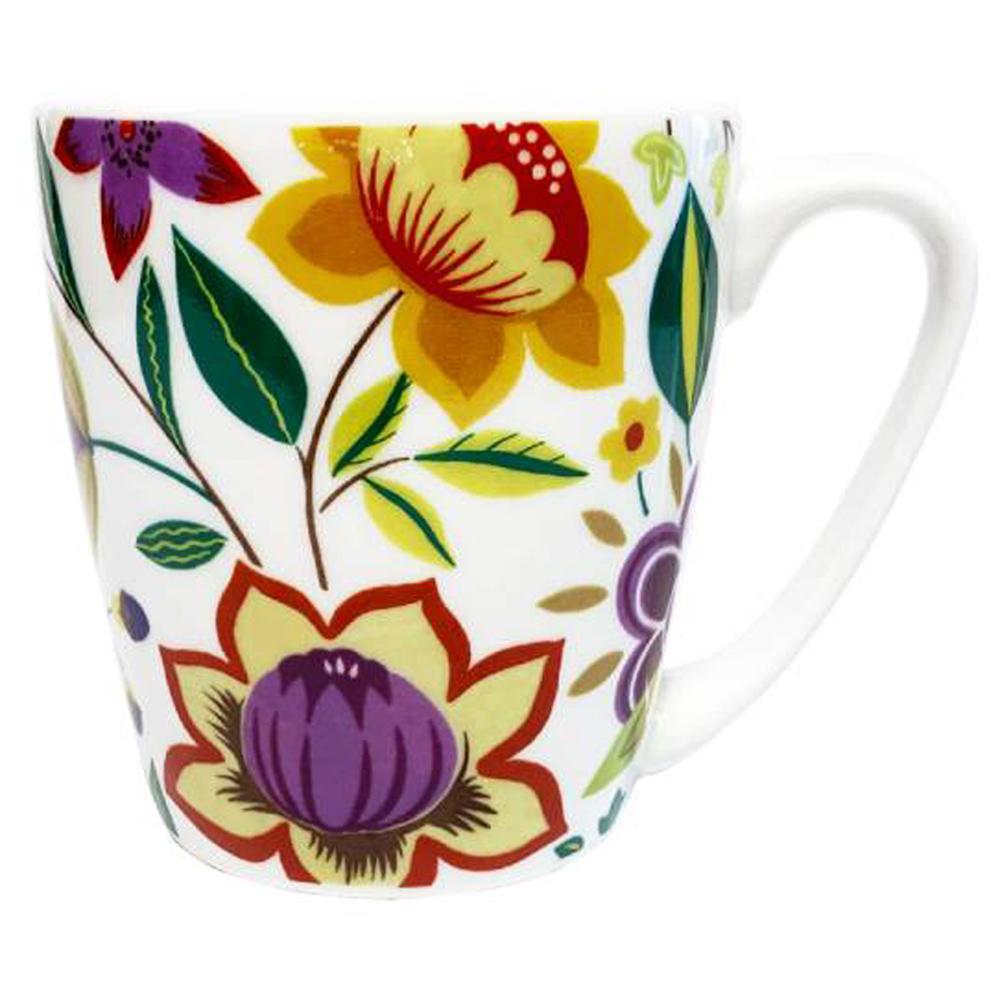 Queens Hippy Florals ABSTRACT PINK Fine China 300ml Acorn Mug HIFL00021