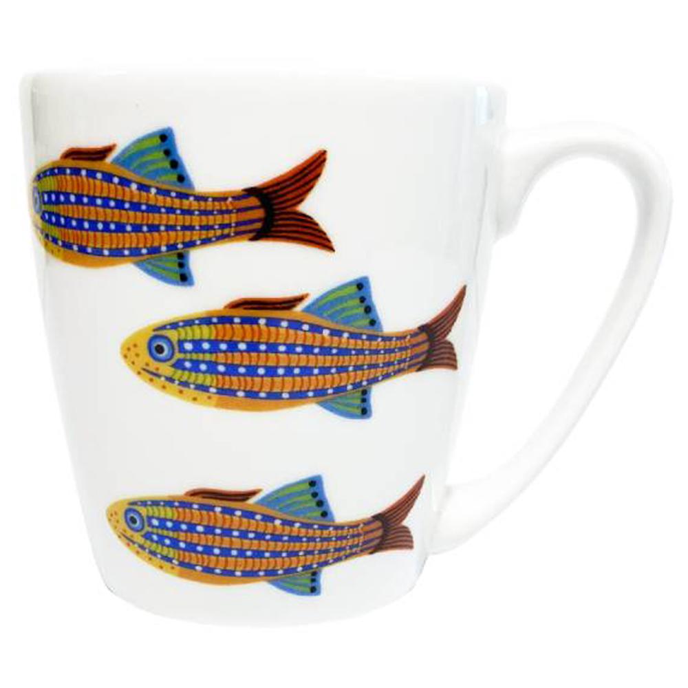 Queens Paradise Fish YELLOW STRIPED TETRA Fine China 300ml Acorn Mug PARF00121
