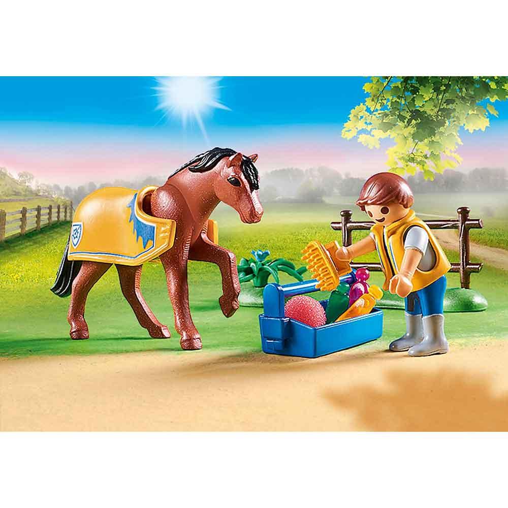 View 3 Playmobil Country Collectible Welsh Pony Figure Pack with Accessories P70523