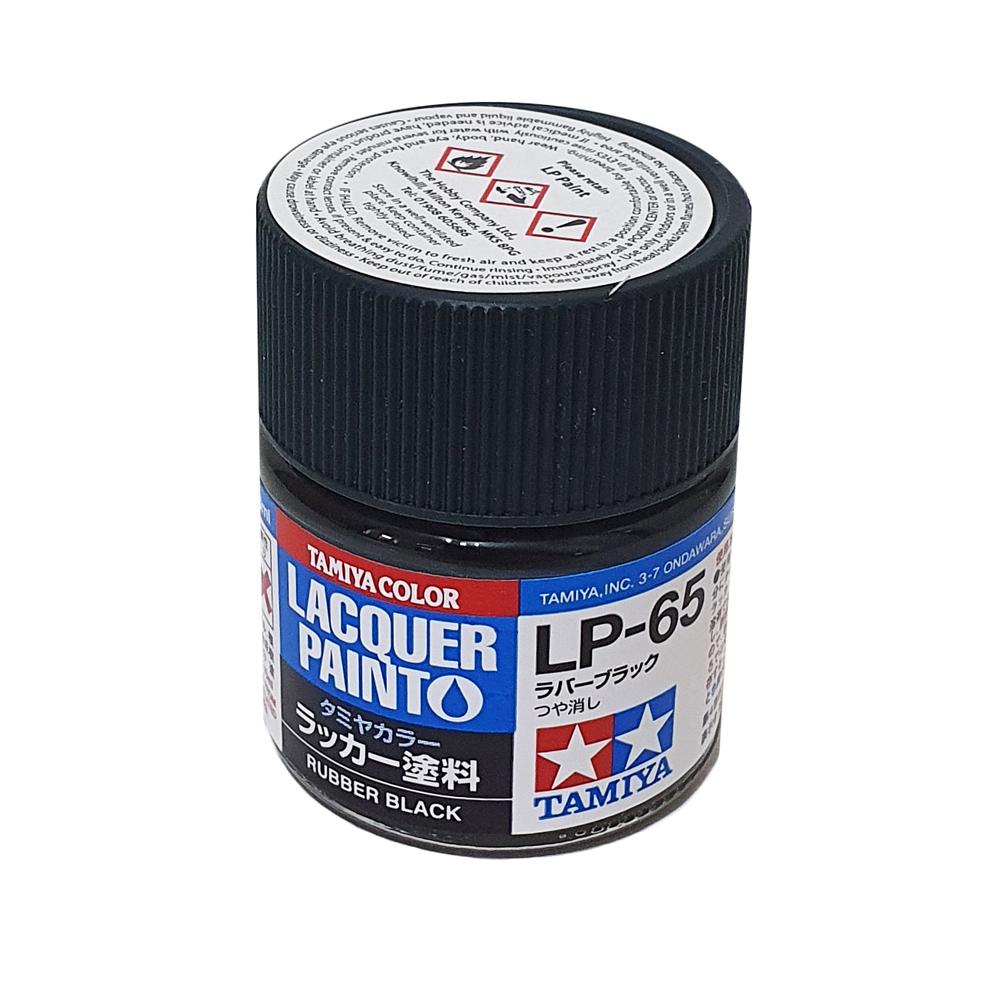 Tamiya Color Lacquer Paint 10ml - RUBBER BLACK LP-65 82165