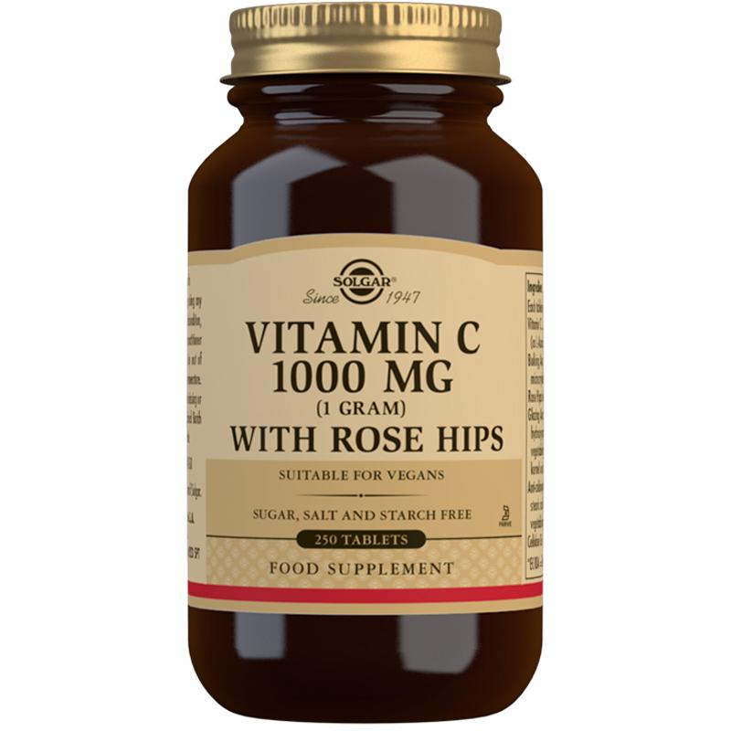Solgar Vitamin C 1000mg with Rose Hips - 250 TABLETS SOLE2401