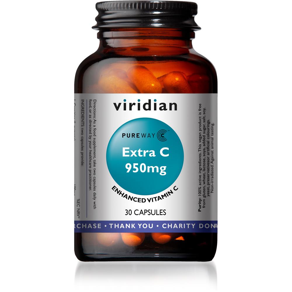 Viridian Extra C 950mg Enhanced Vitamin C 30 Capsules 0218