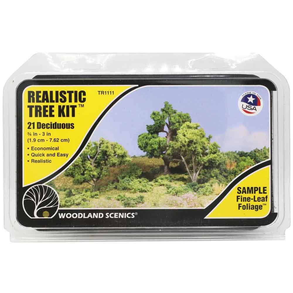 Woodland Scenics Realistic Tree Kit 21 Deciduous ¾ in - 3 in TR1111