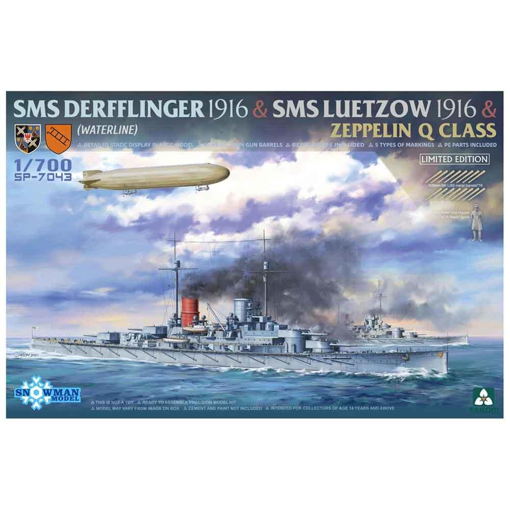 Takom SMS Derrflinger Luetzow Ships and Q Class Zeppelin Model Kit Scale 1/700 SP-7043