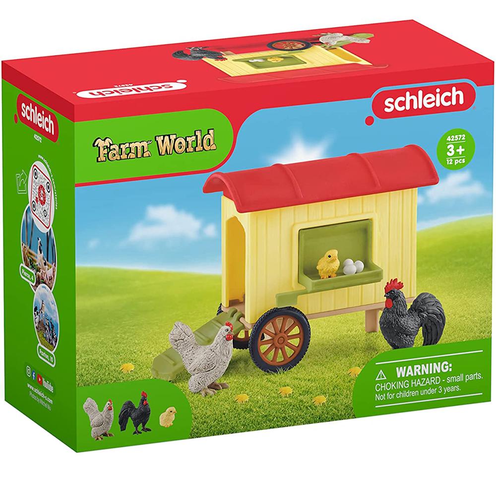 Schleich Farm World Mobile Chicken Coop Playset with Figures for Ages 3+ 42572