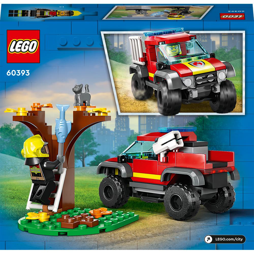 View 4 LEGO City 4x4 Fire Engine Rescue Building Set Toy 97 Piece  for Ages 5+ 60393