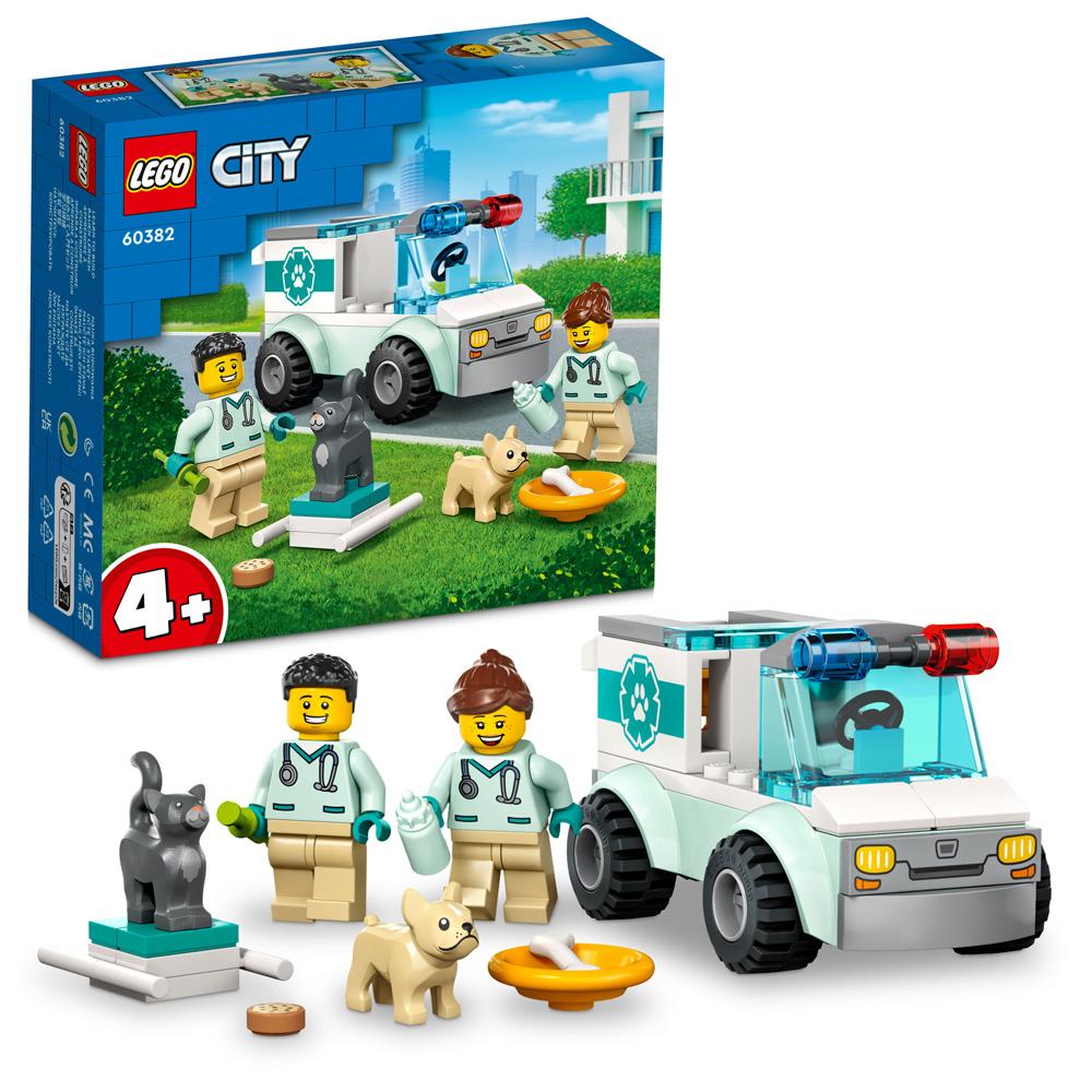 View 3 LEGO City Vet Van Rescue Building Set Toy 58 Piece for Ages 4+ 60382