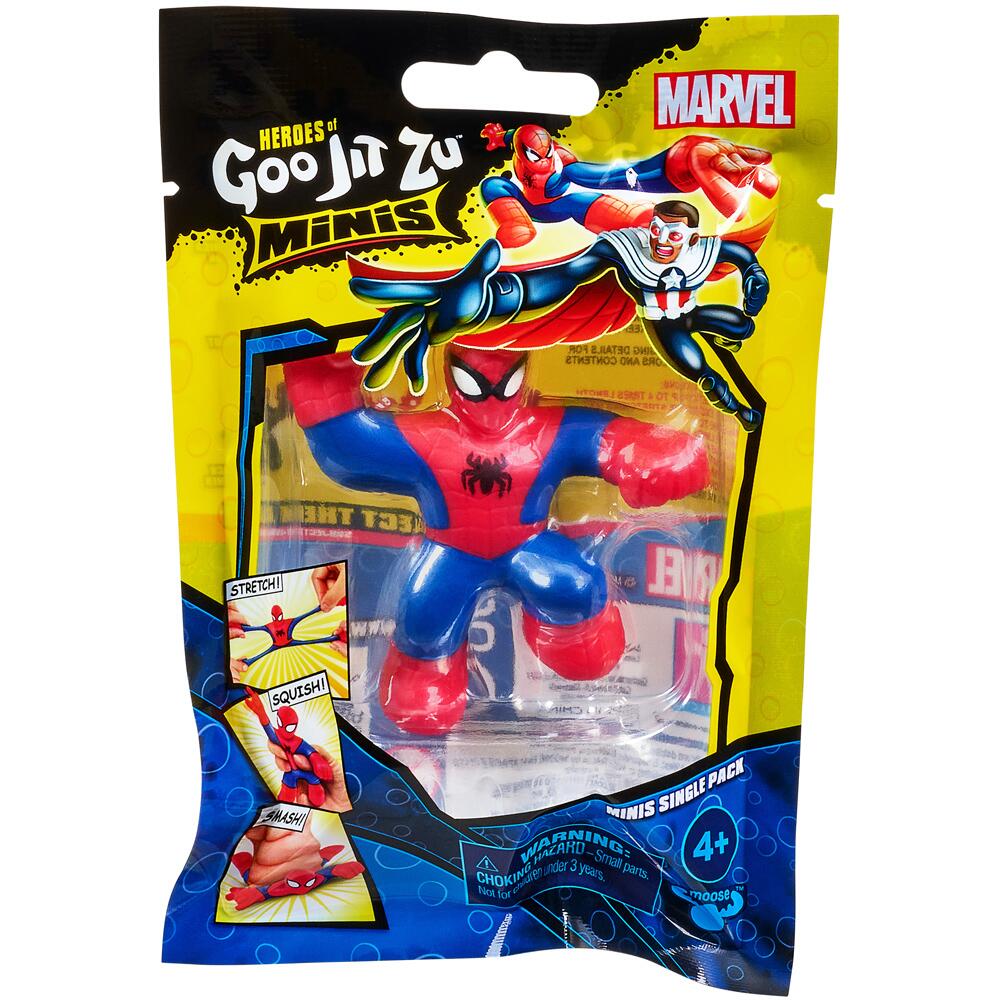 Heroes of Goo Jit Zu Marvel Minis Single Figure Pack Spider Man for Ages 4+ 41380-SPIDERMAN