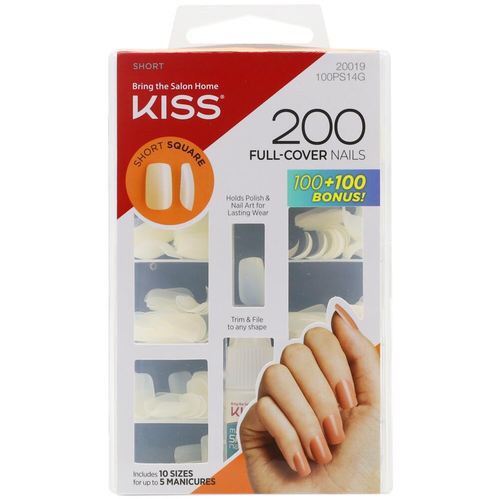 KISS Short Square 200 Full Cover Nails Short Square SHORT LENGTH 100PS14GT