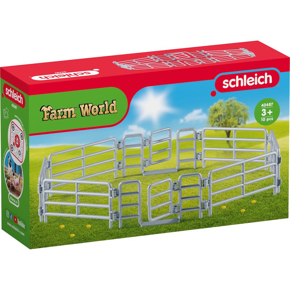 Schleich Farm World Corral Fence Accessory Pack with 2 Gates for Ages 3+ SC42487