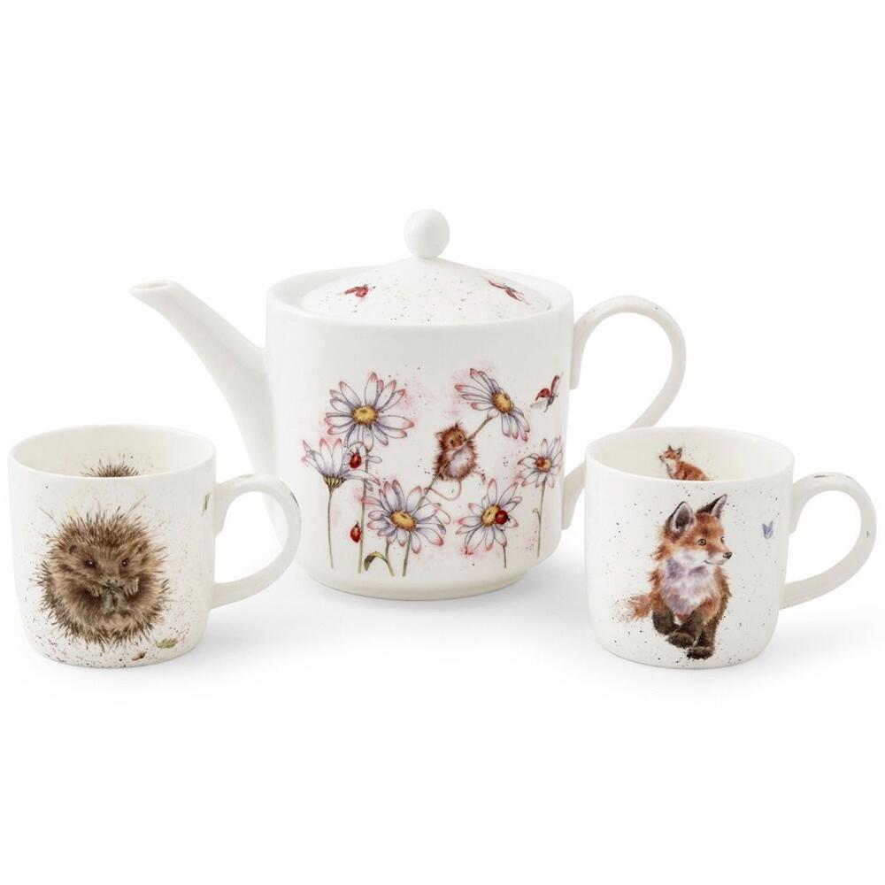 Royal Worcester Wrendale Designs Tea for Two Teapot and Mug Set Fine Bone China WN4390-XG